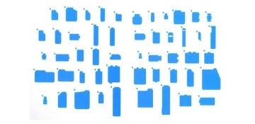 random blue rectangles of different shapes